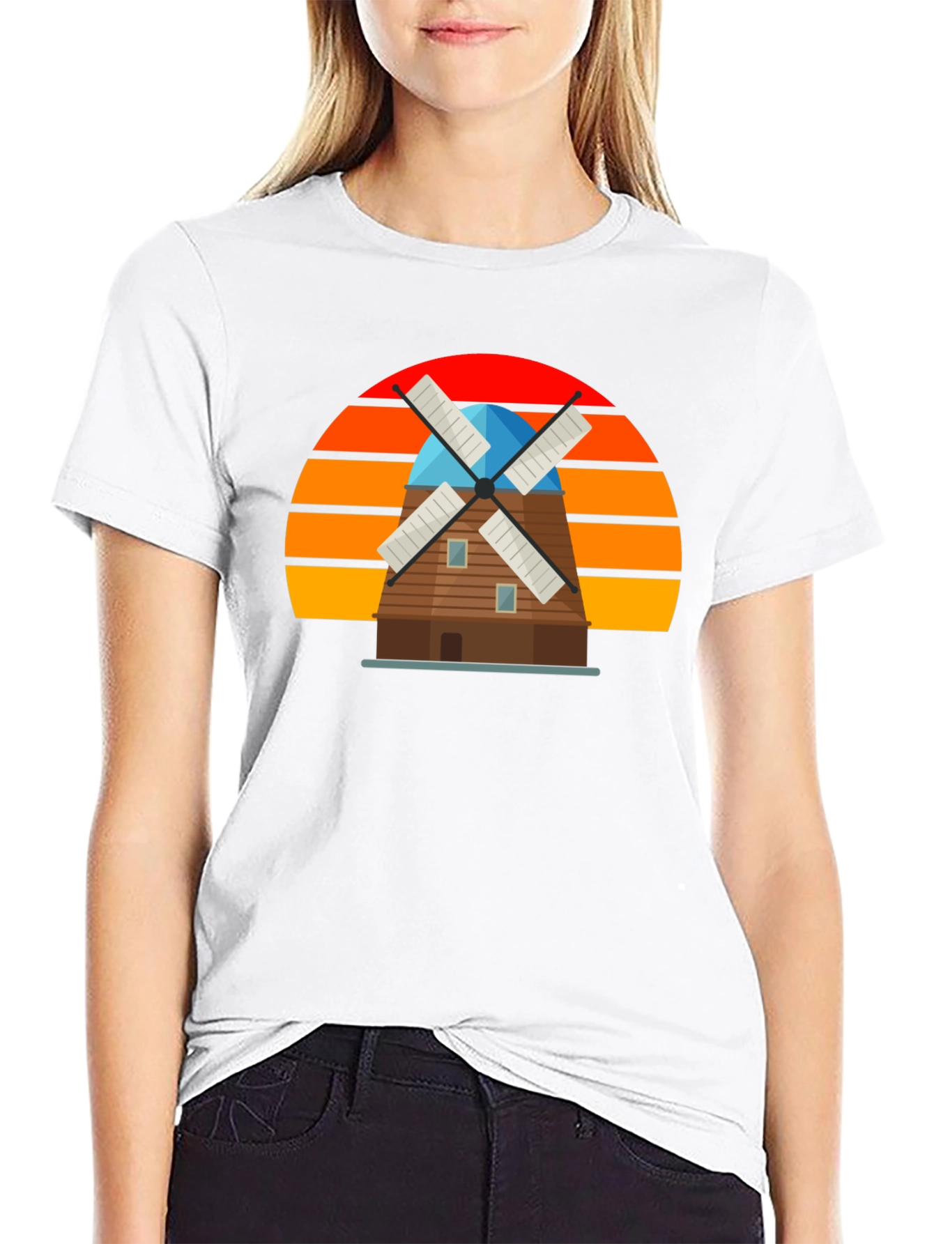Retro Windmill Graphic T-Shirt
