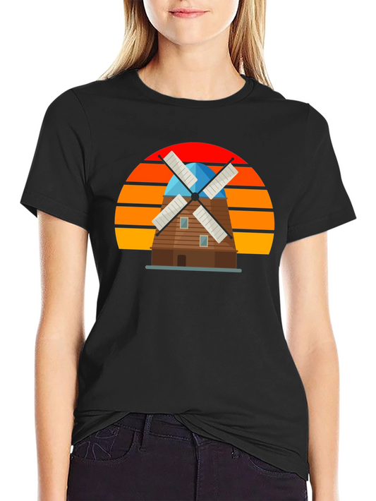 Retro Windmill Graphic T-Shirt