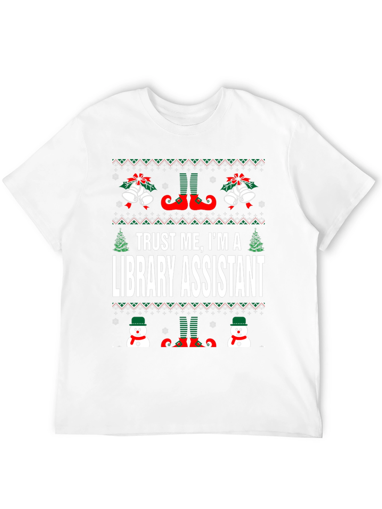 Library Assistant Ugly Christmas Sweater T-Shirt