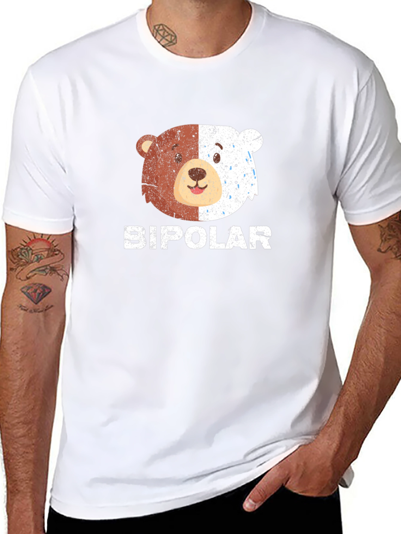 Bipolar Bear Graphic T-Shirt Funny Humor Tee
