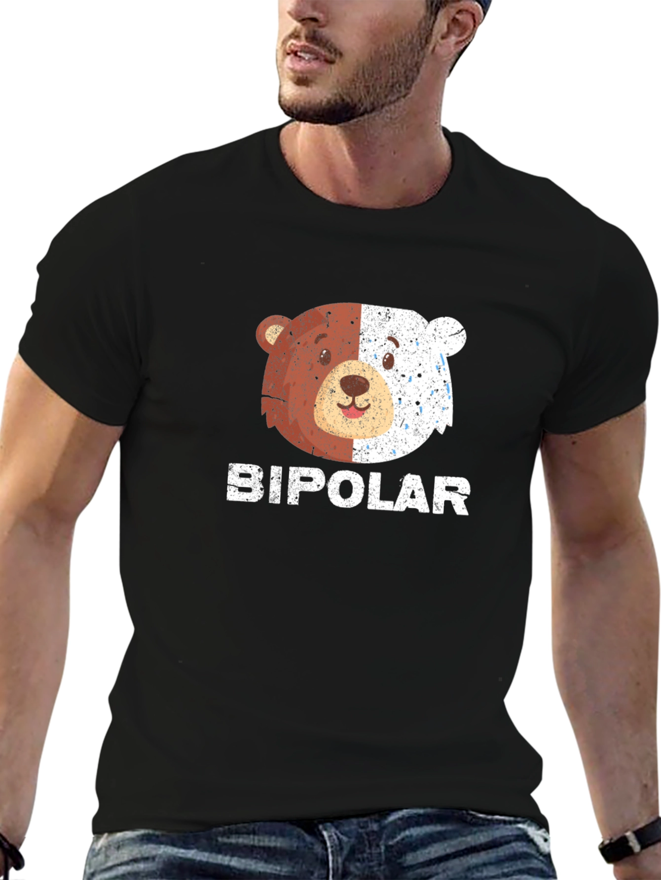 Bipolar Bear Graphic T-Shirt Funny Humor Tee