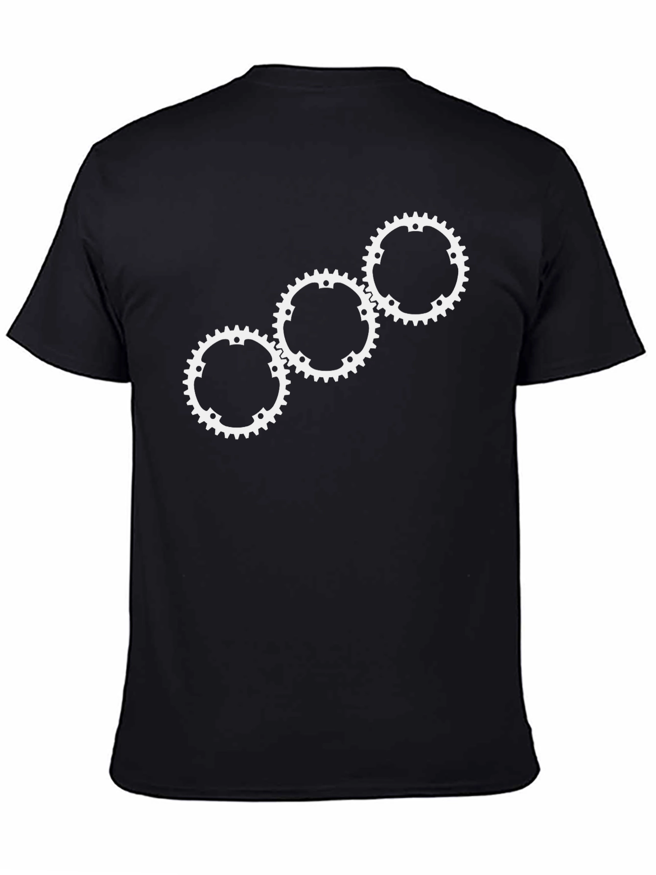 Gear Pattern T-Shirt - Black Cotton Blend