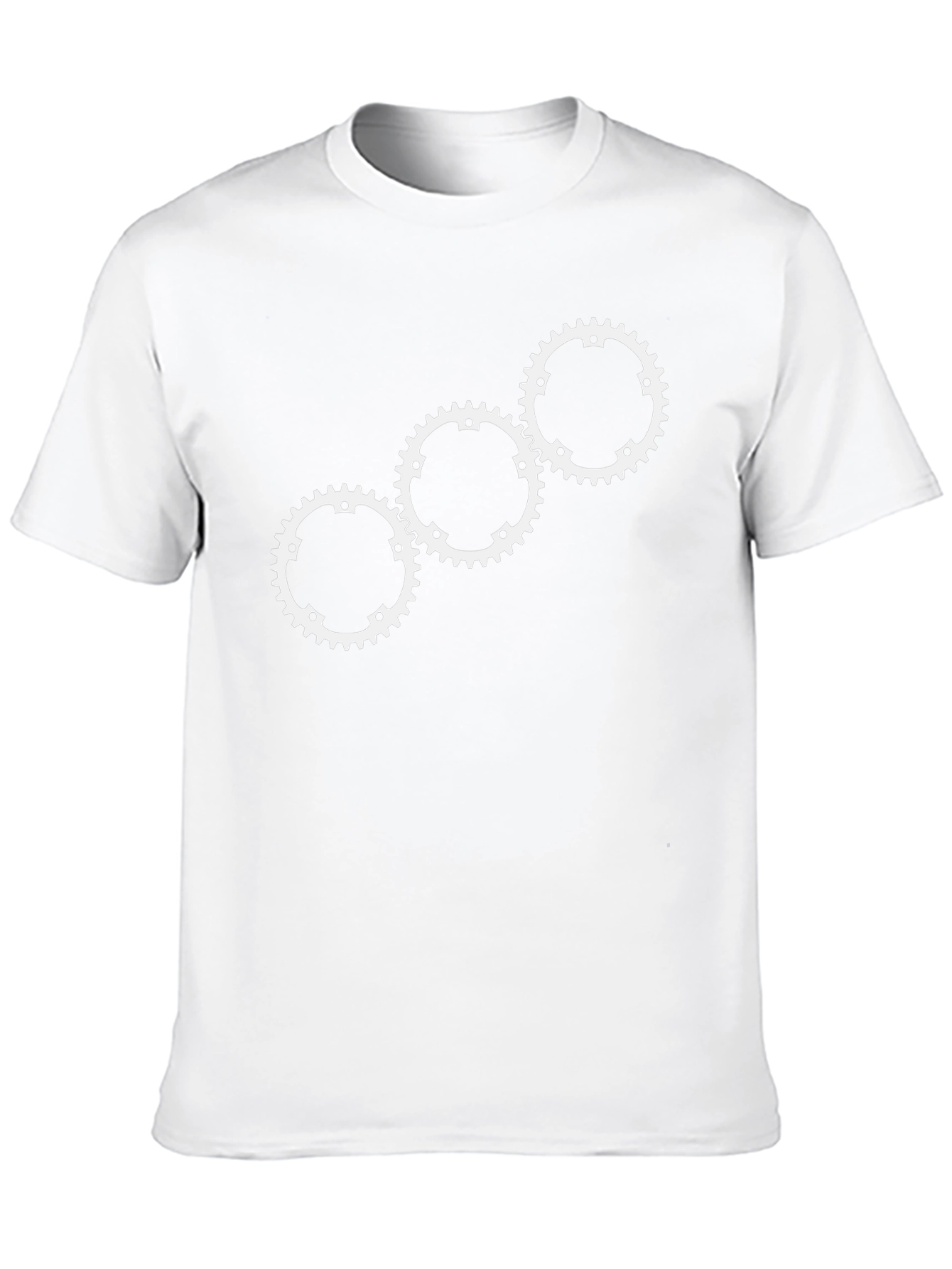 Gear Pattern T-Shirt - Black Cotton Blend