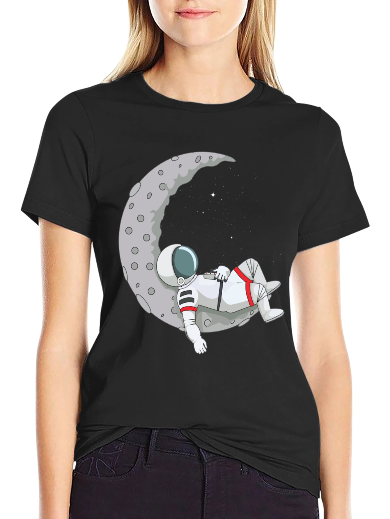 Astronaut Moon T-Shirt - Relaxed Space Style
