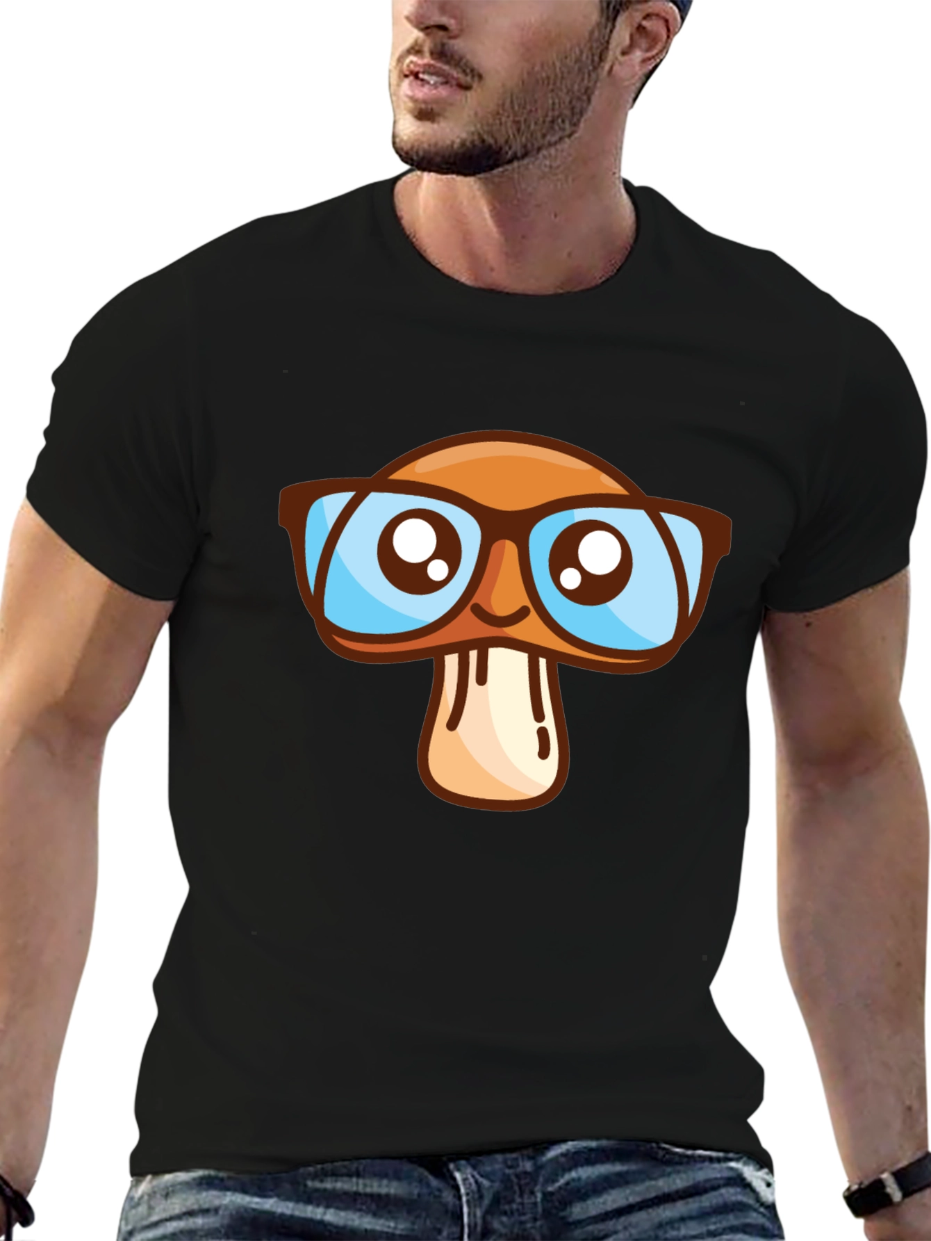 Mushroom Glasses Graphic T-Shirt - Funky Style!