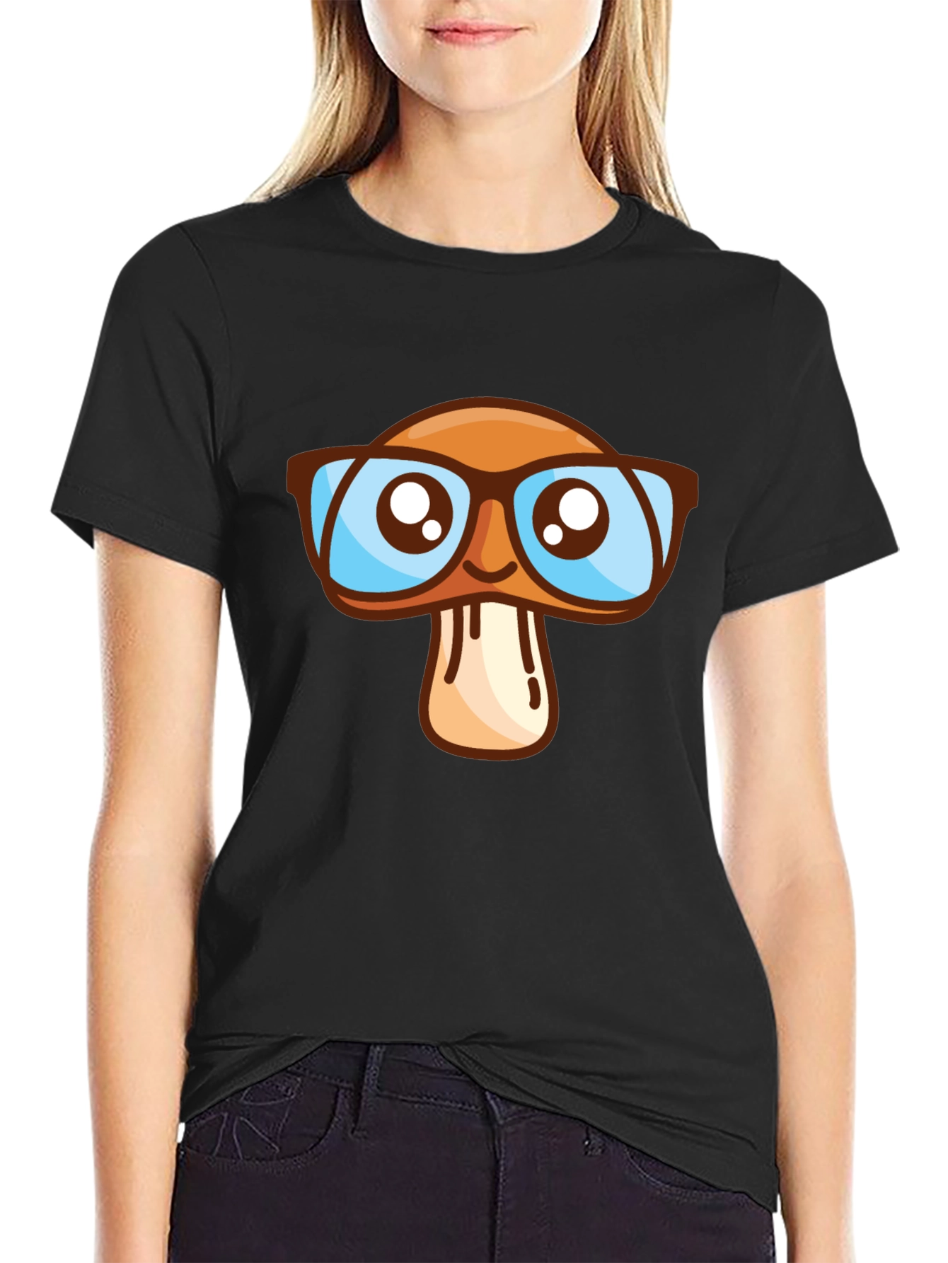 Mushroom Glasses Graphic T-Shirt - Funky Style!