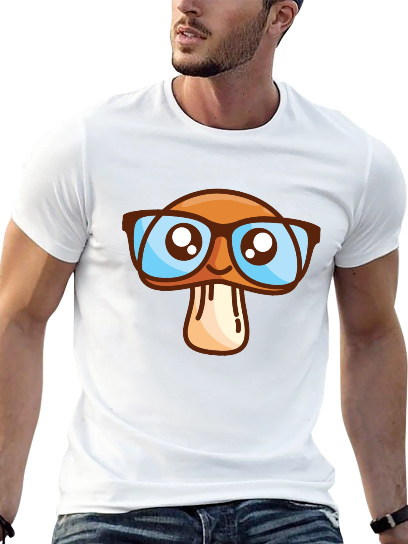 Mushroom Glasses Graphic T-Shirt - Funky Style!