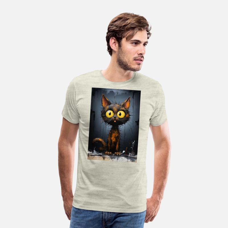 Black Cat With Big Eyes - Dripping Paint