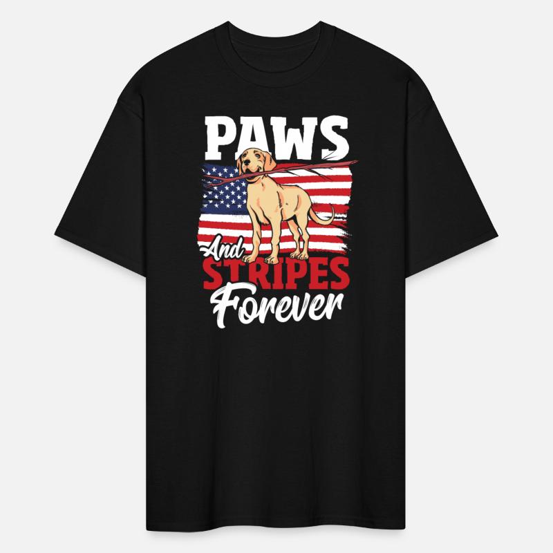 Black Lab Dog Holding July 4th Patriotic USA Flag