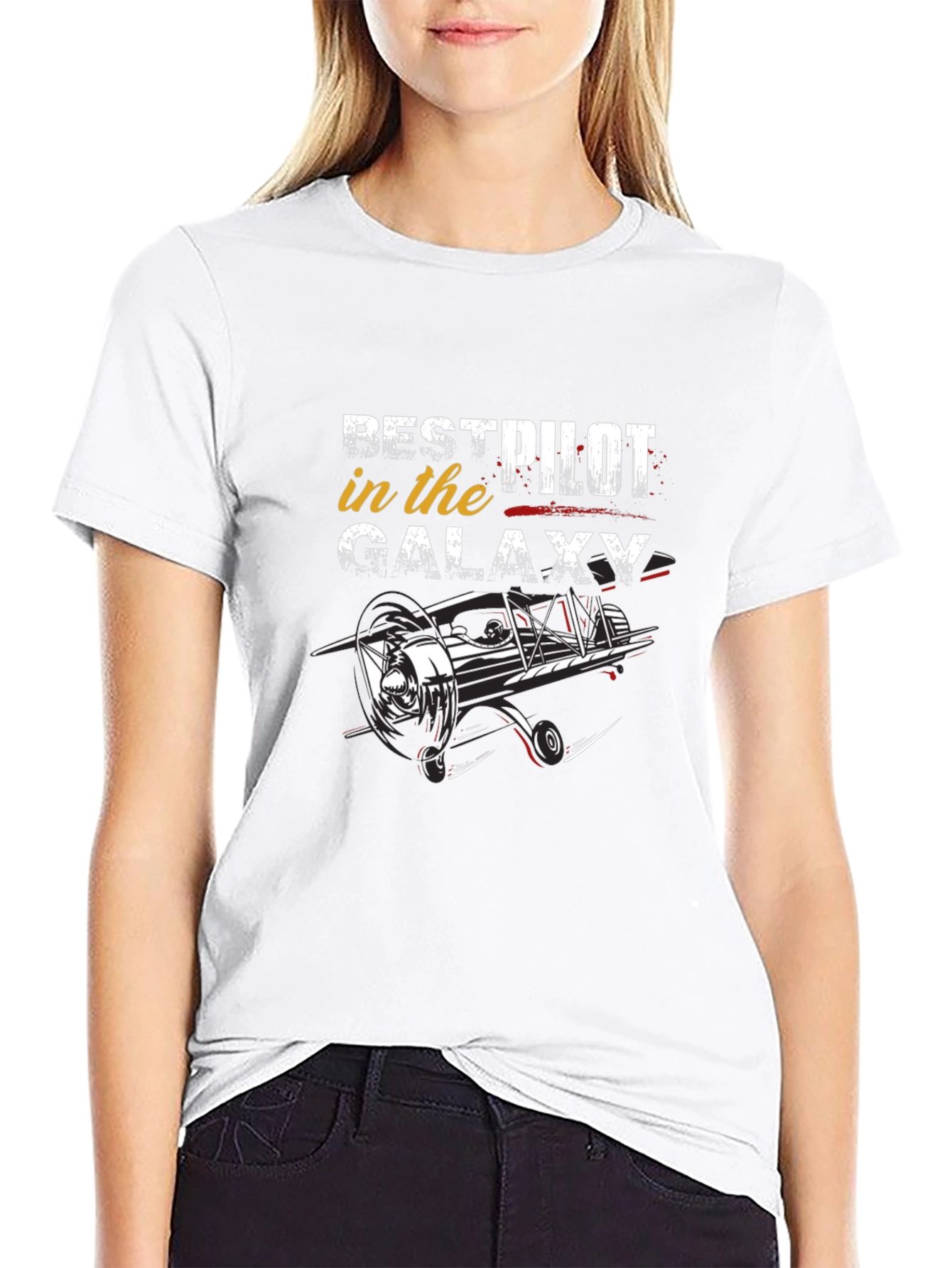 Best Pilot in the Galaxy Black T-Shirt