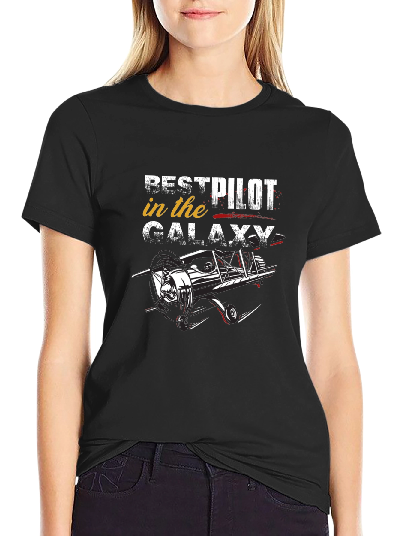 Best Pilot in the Galaxy Black T-Shirt