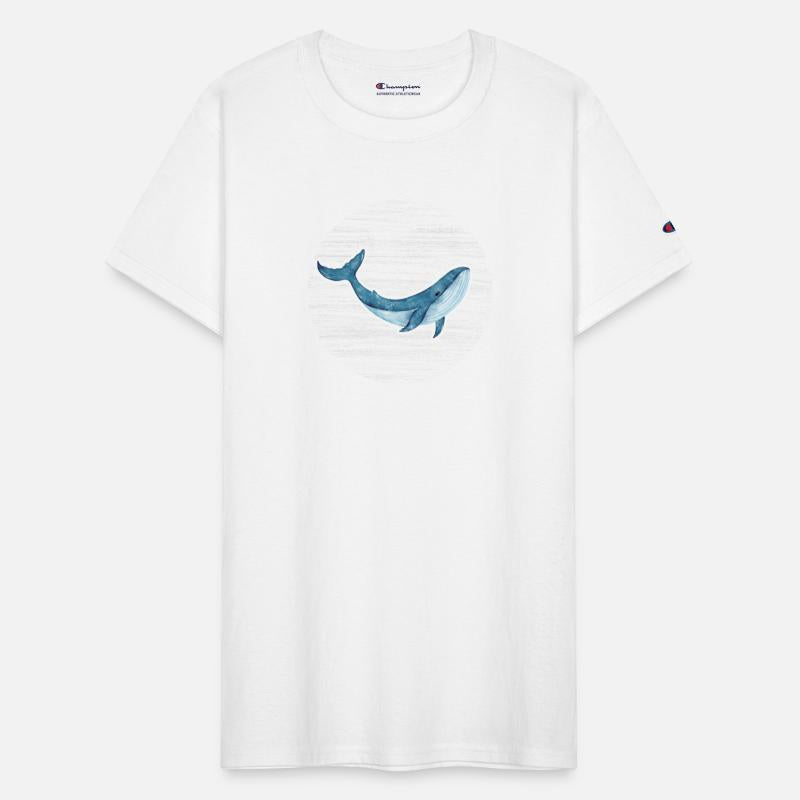 Blue Whale Watercolor Drawing