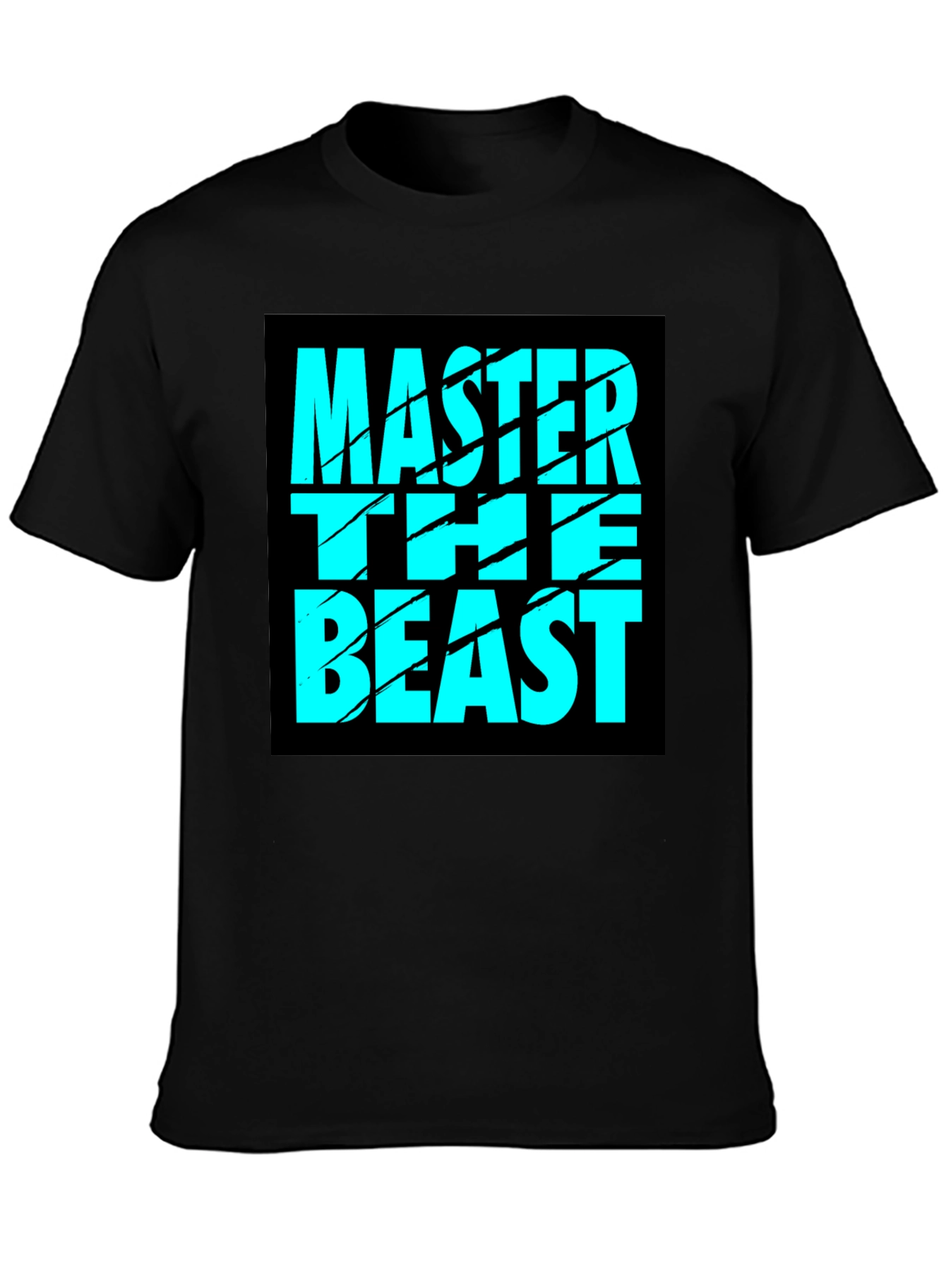 Master The Beast Graphic Tee - Black Cotton T-Shirt