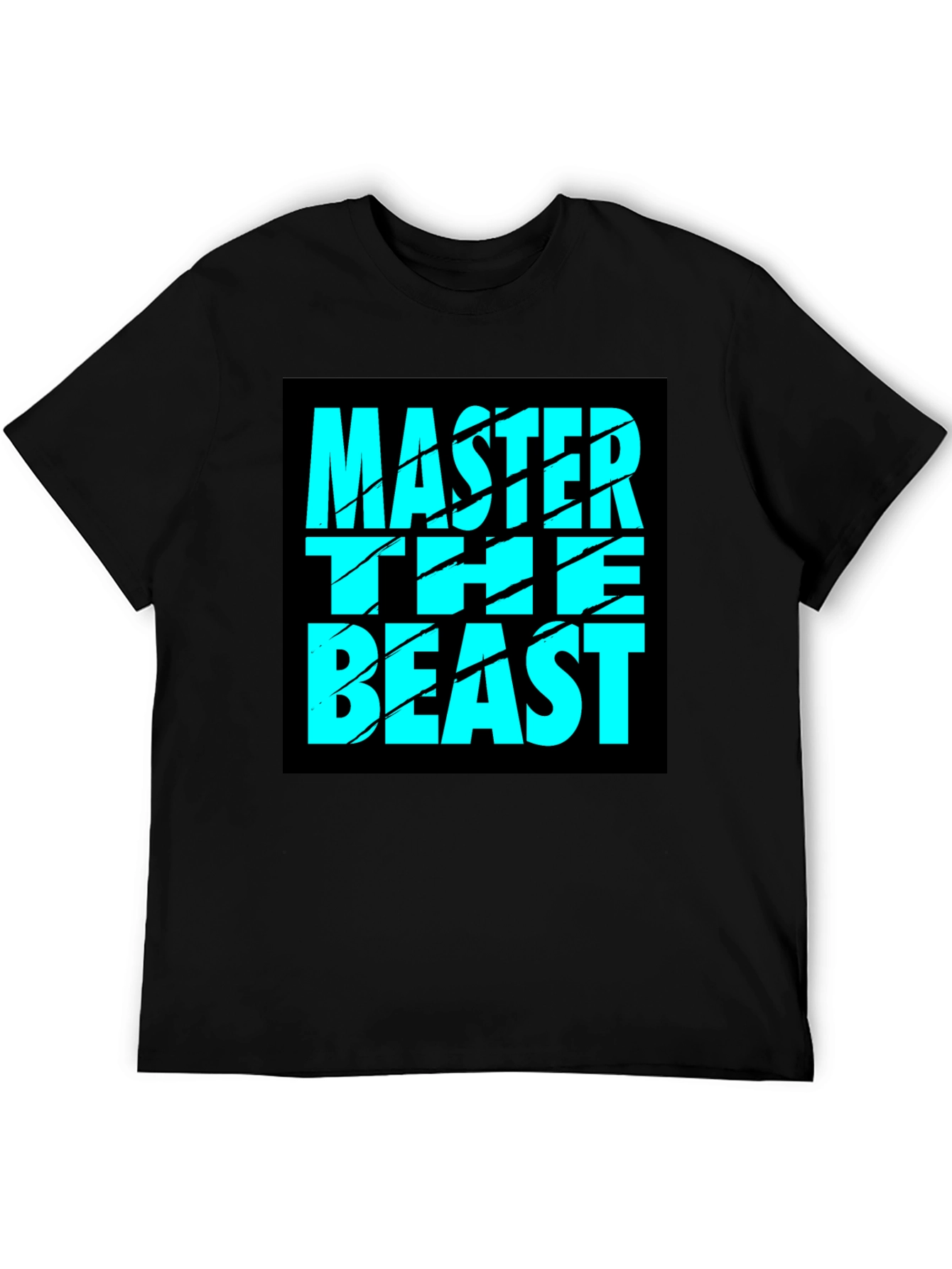Master The Beast Graphic Tee - Black Cotton T-Shirt