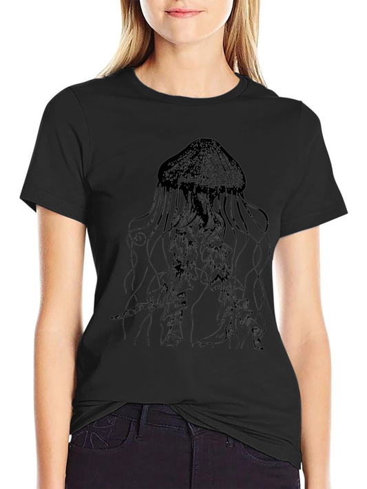 Mens Black Jellyfish Graphic Tee