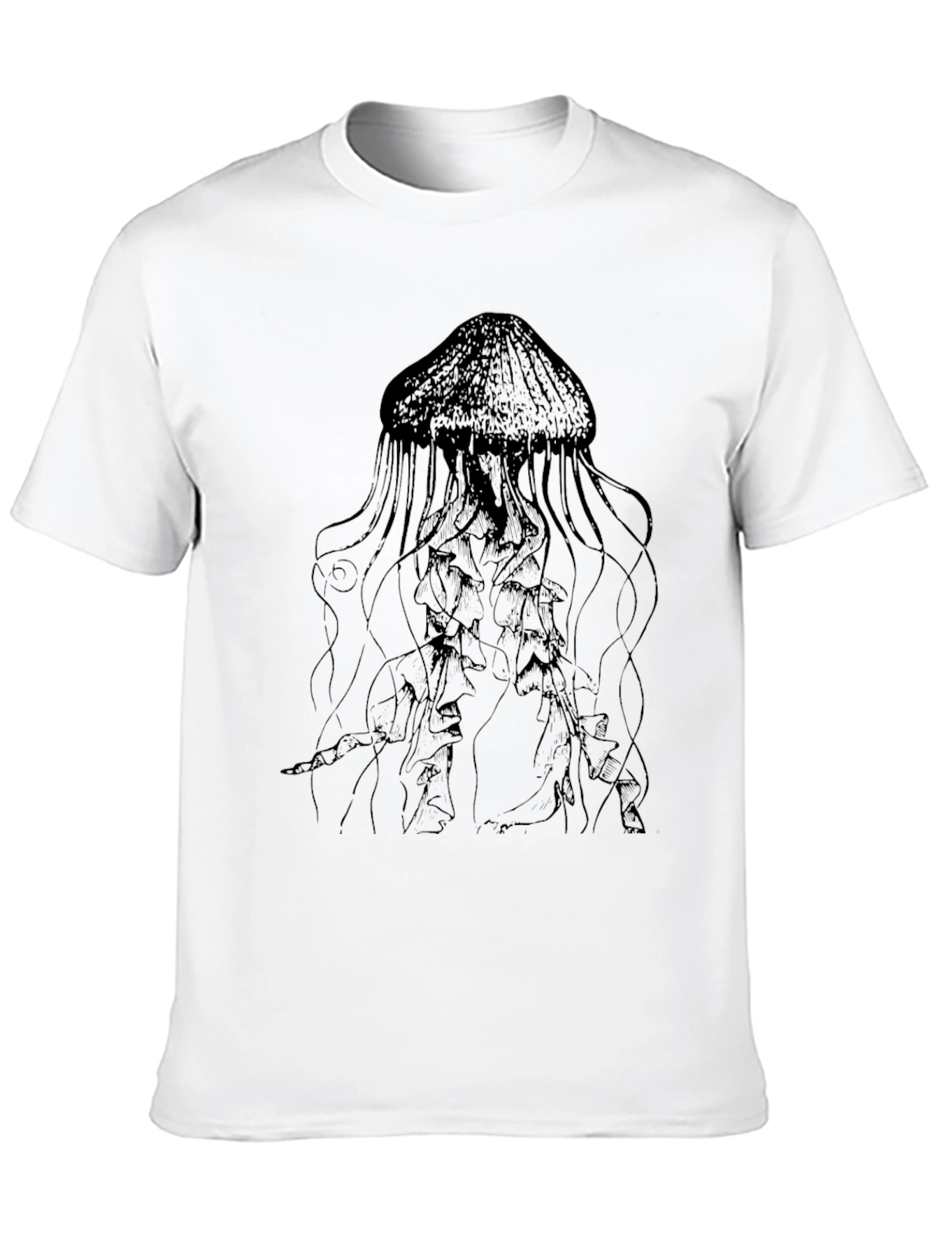 Mens Black Jellyfish Graphic Tee