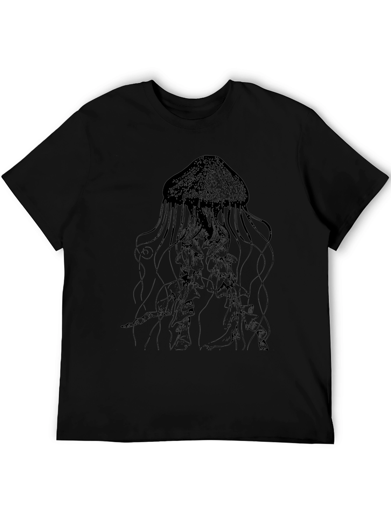 Mens Black Jellyfish Graphic Tee