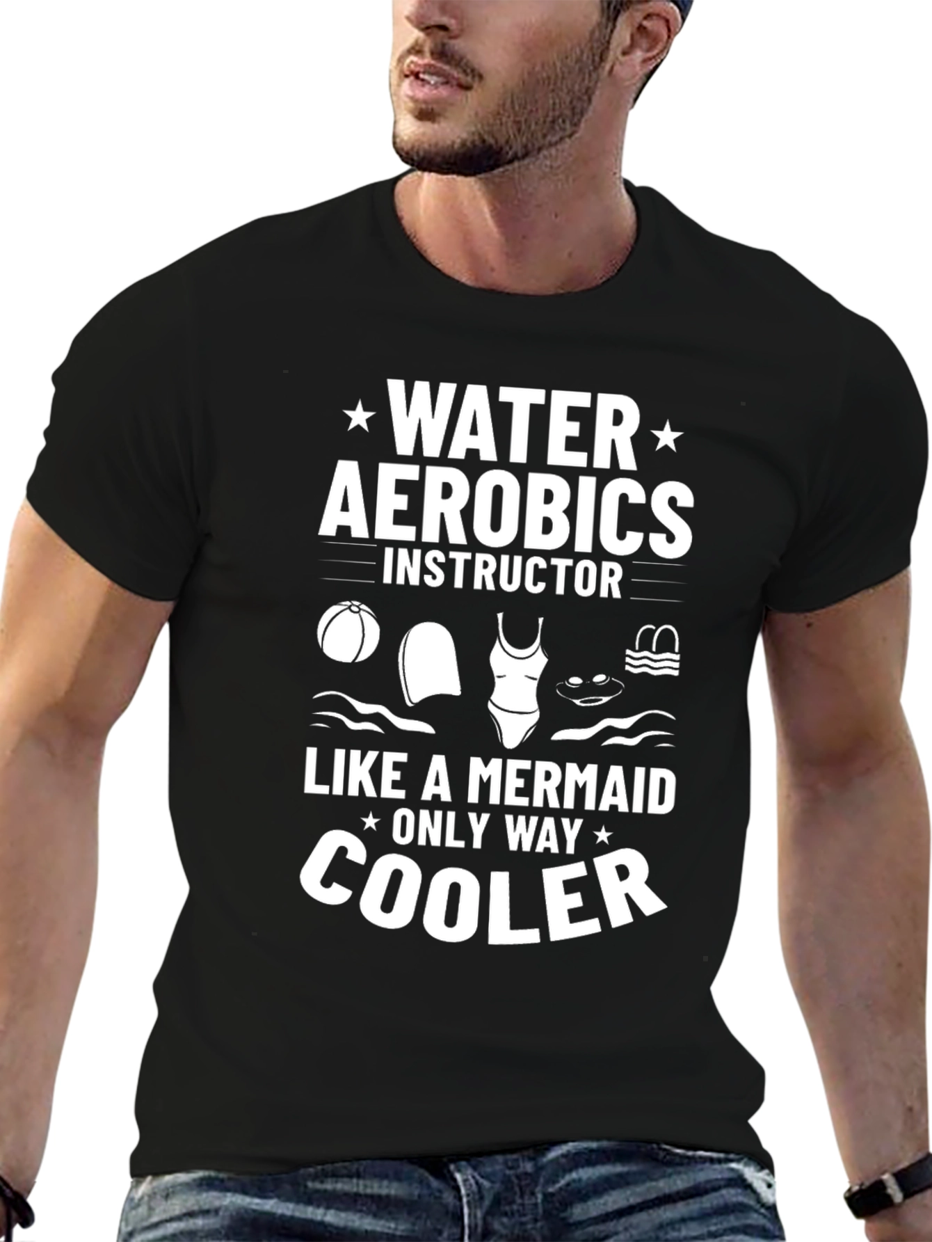 Water Aerobics Instructor T-Shirt - Mermaid Design
