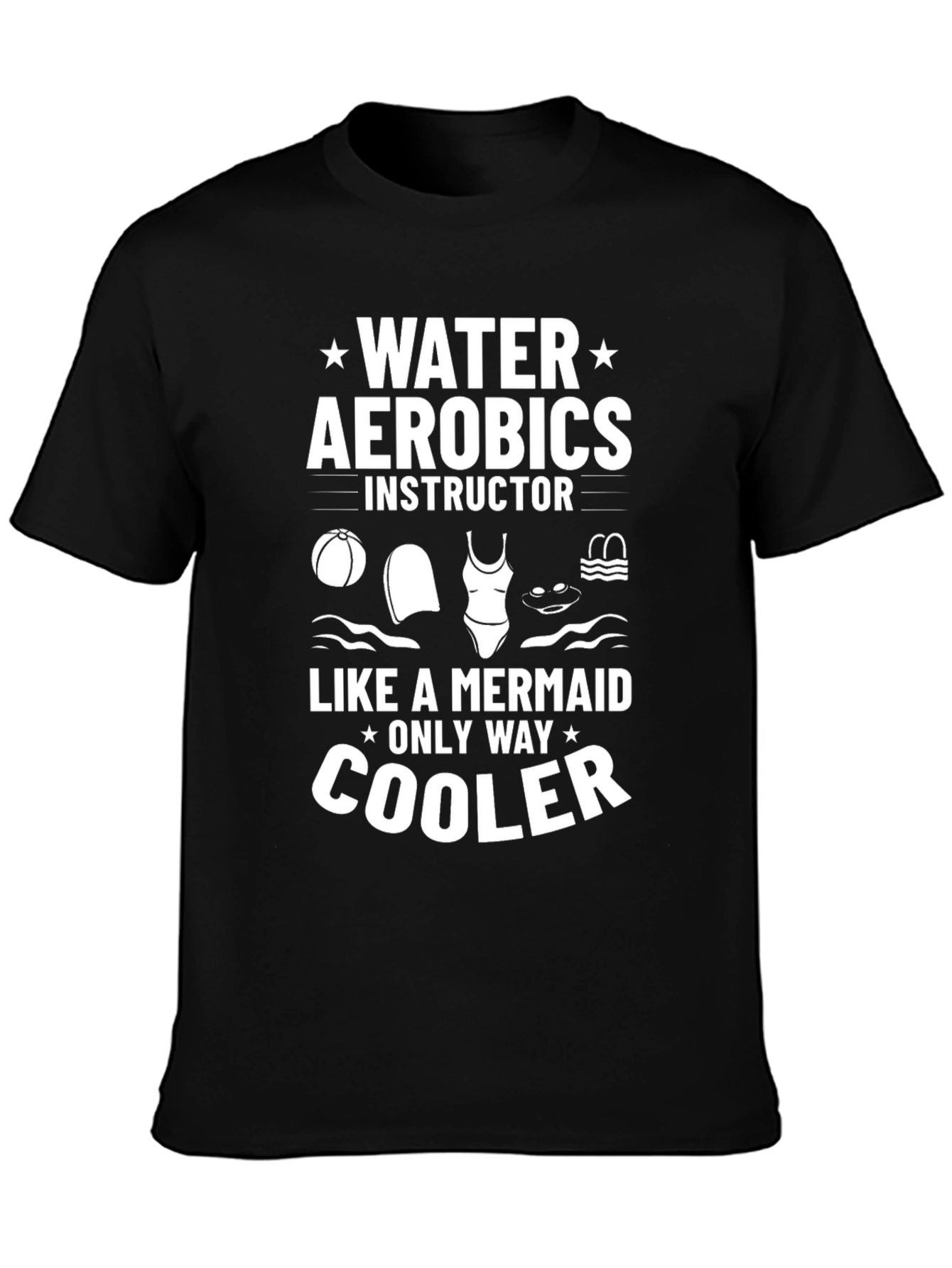Water Aerobics Instructor T-Shirt - Mermaid Design