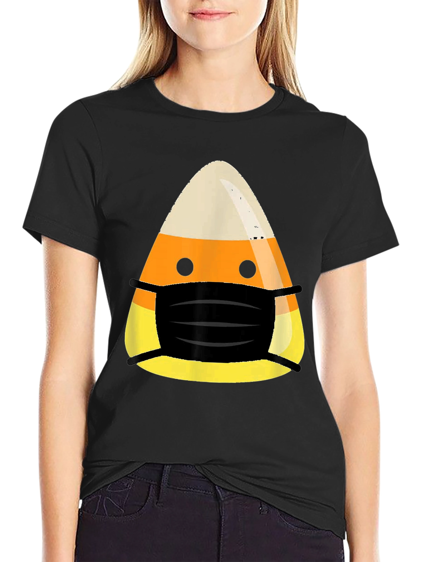 Halloween Candy Corn Mask T-Shirt