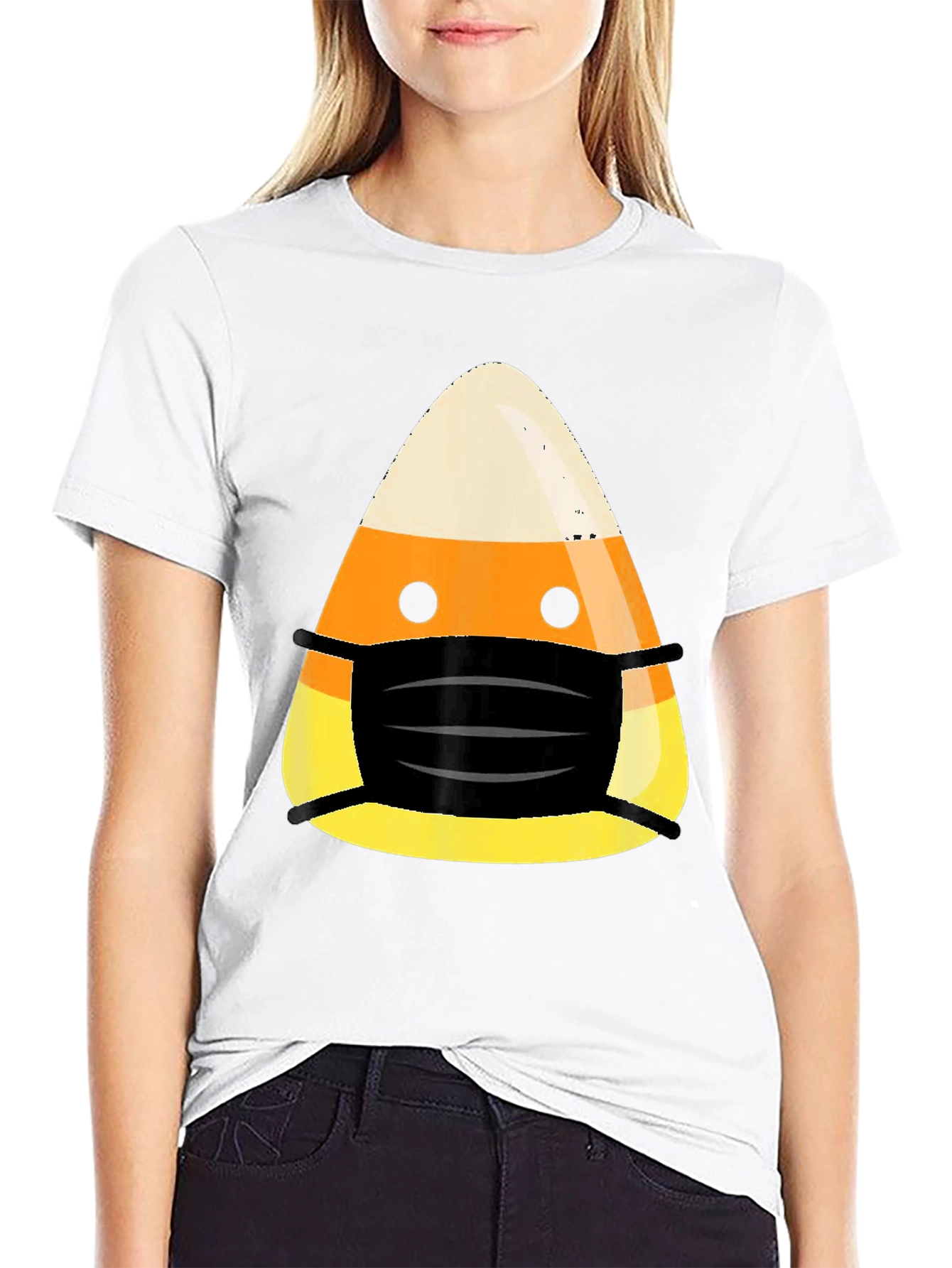 Halloween Candy Corn Mask T-Shirt