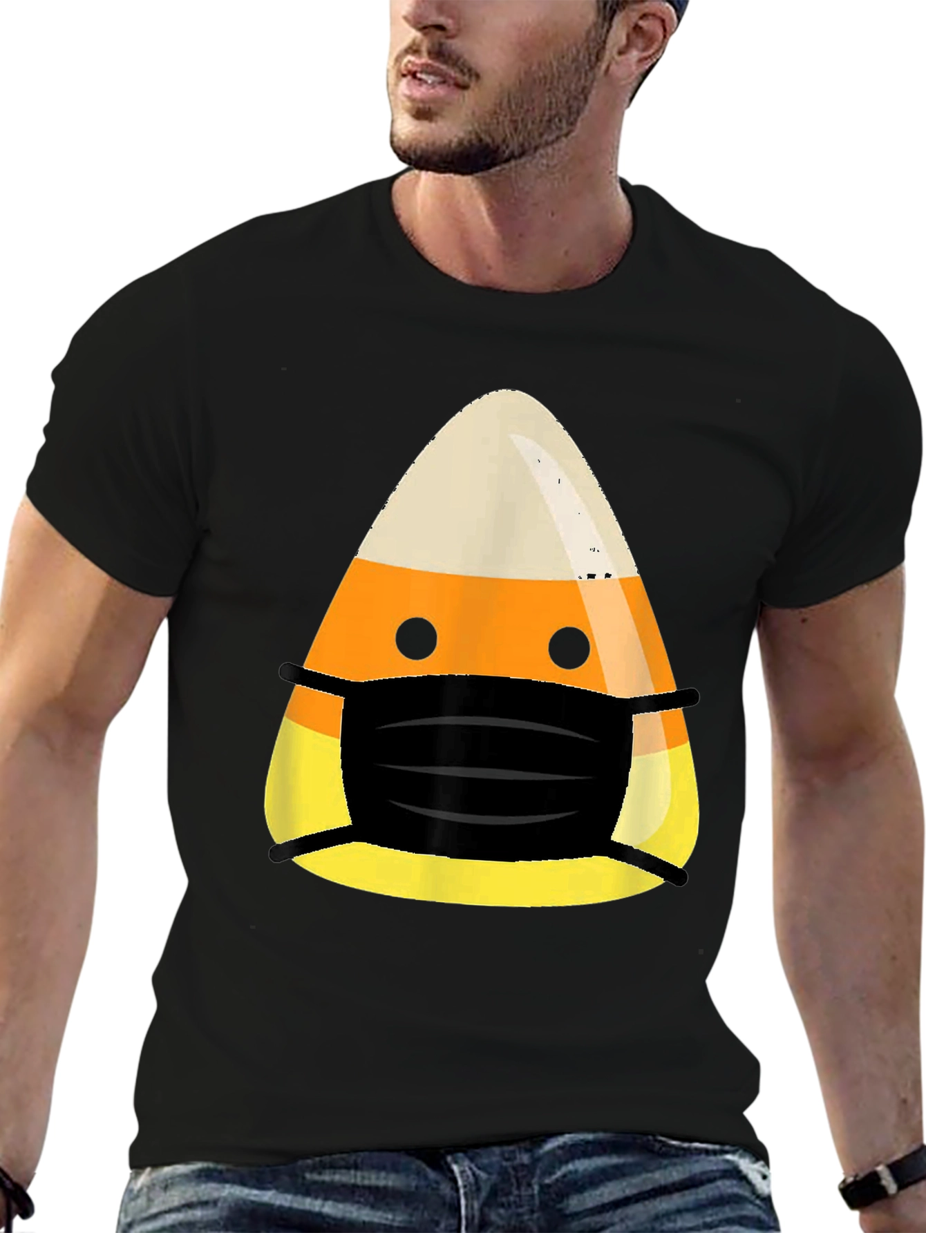 Halloween Candy Corn Mask T-Shirt