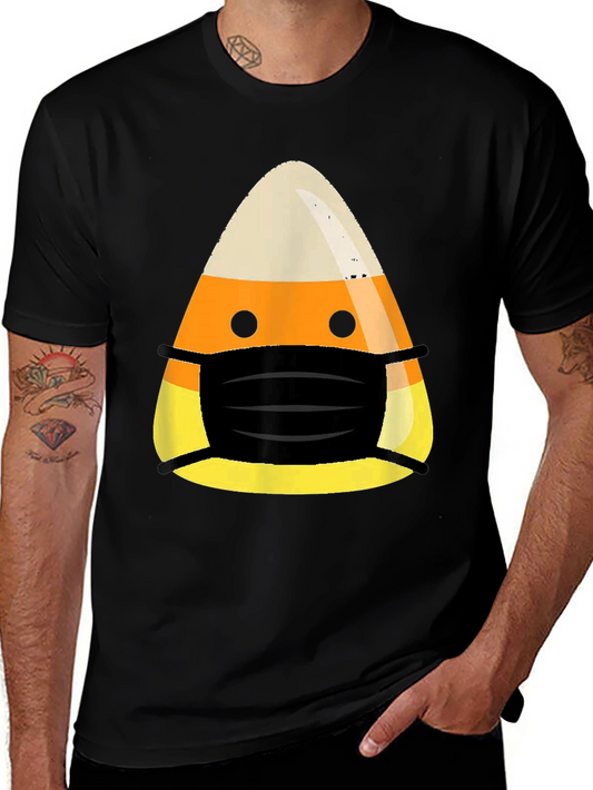 Halloween Candy Corn Mask T-Shirt