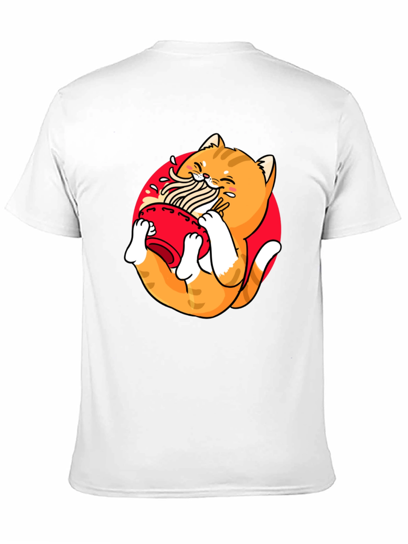 Ramen Cat Graphic Tee - Unique Black T-Shirt