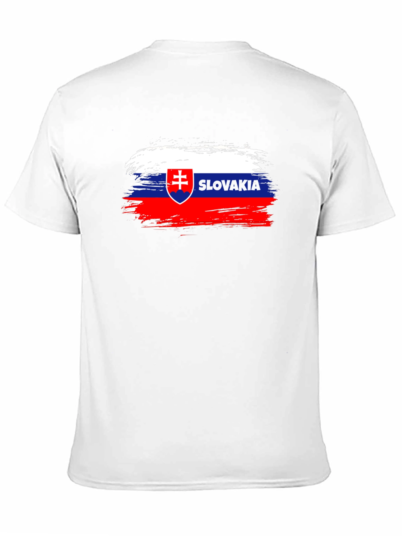 Slovakia Flag Brushstroke T-Shirt - Black Cotton Tee