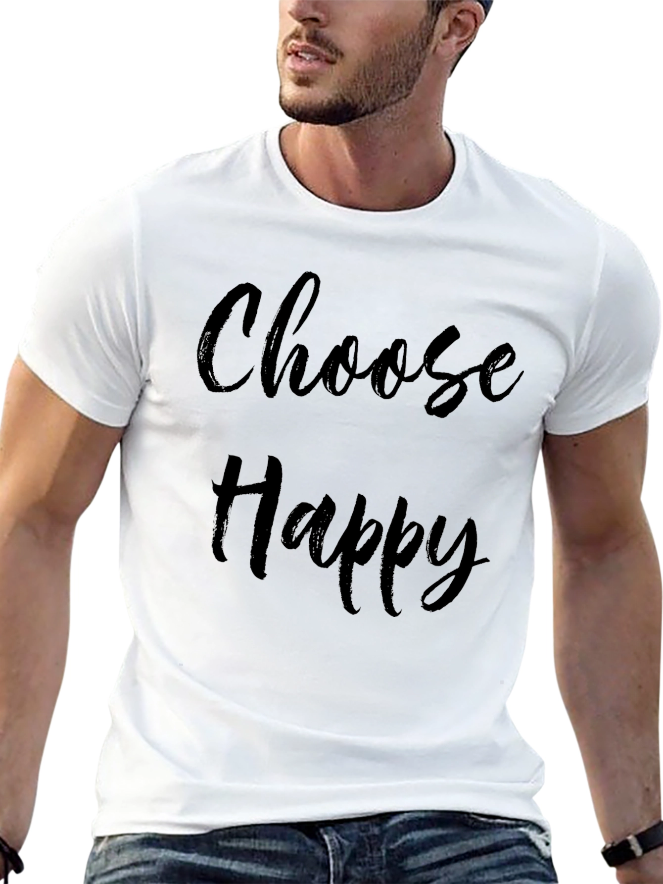 Choose Happy T-Shirt - Casual Graphic Tee
