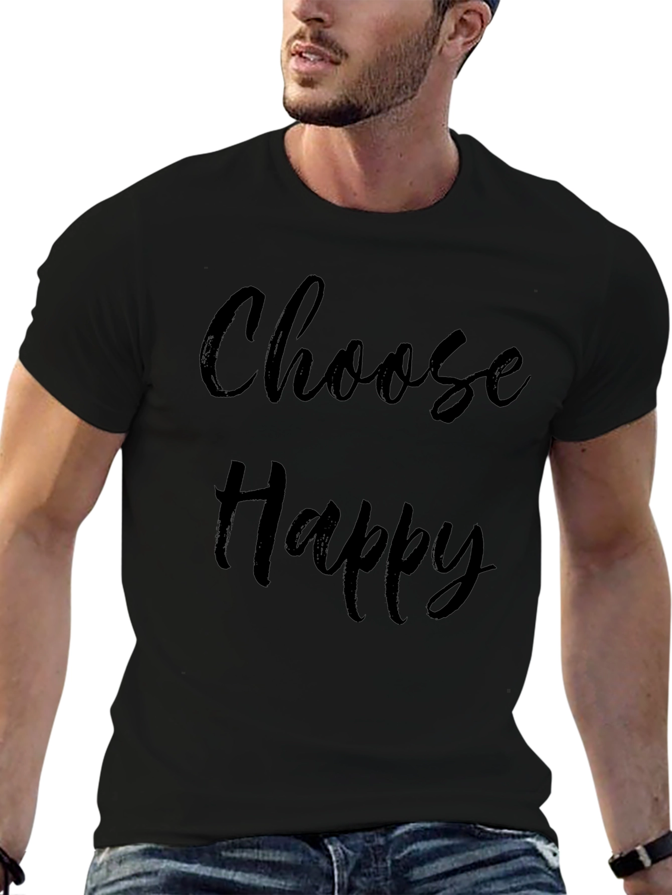 Choose Happy T-Shirt - Casual Graphic Tee
