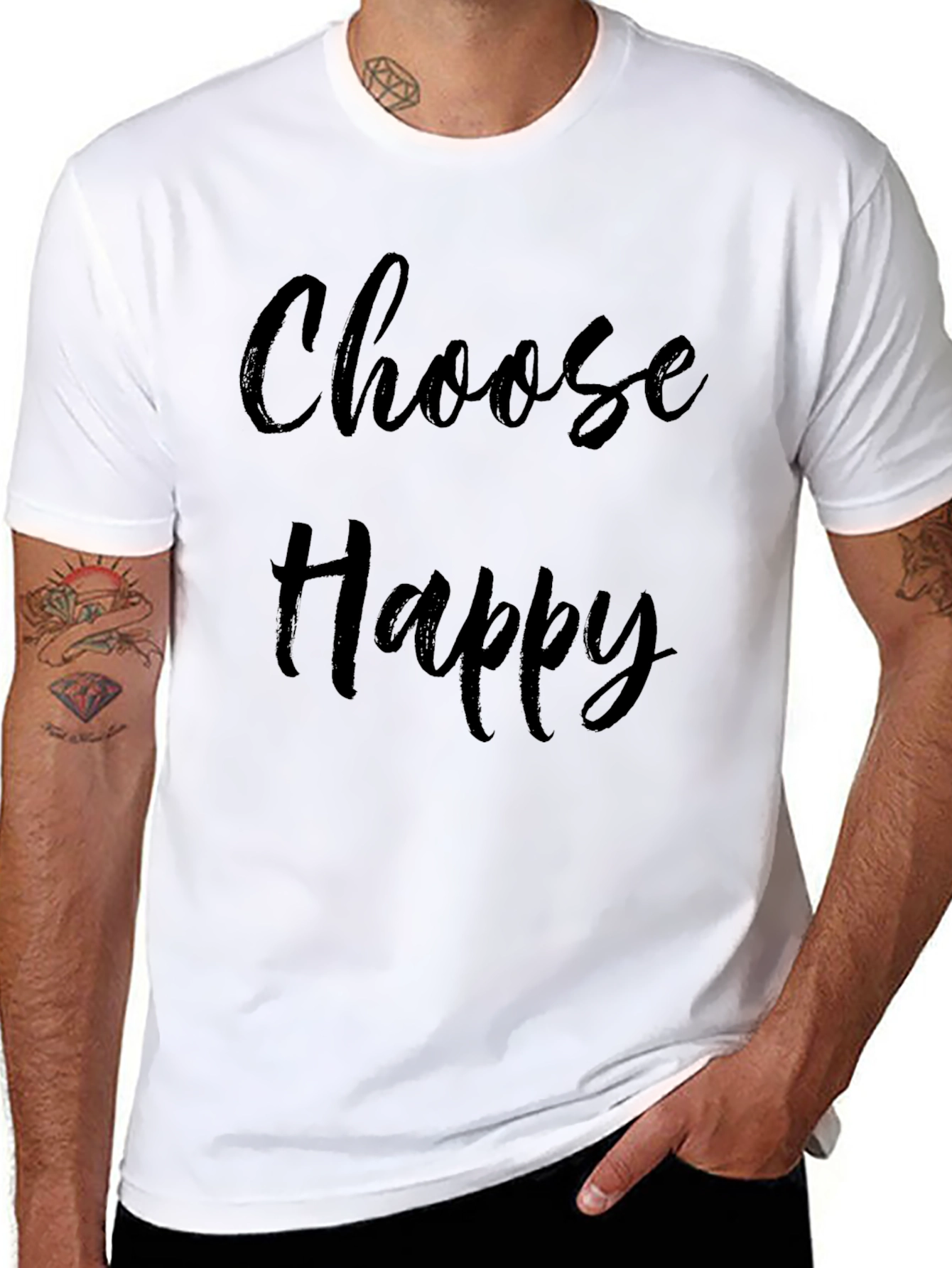 Choose Happy T-Shirt - Casual Graphic Tee