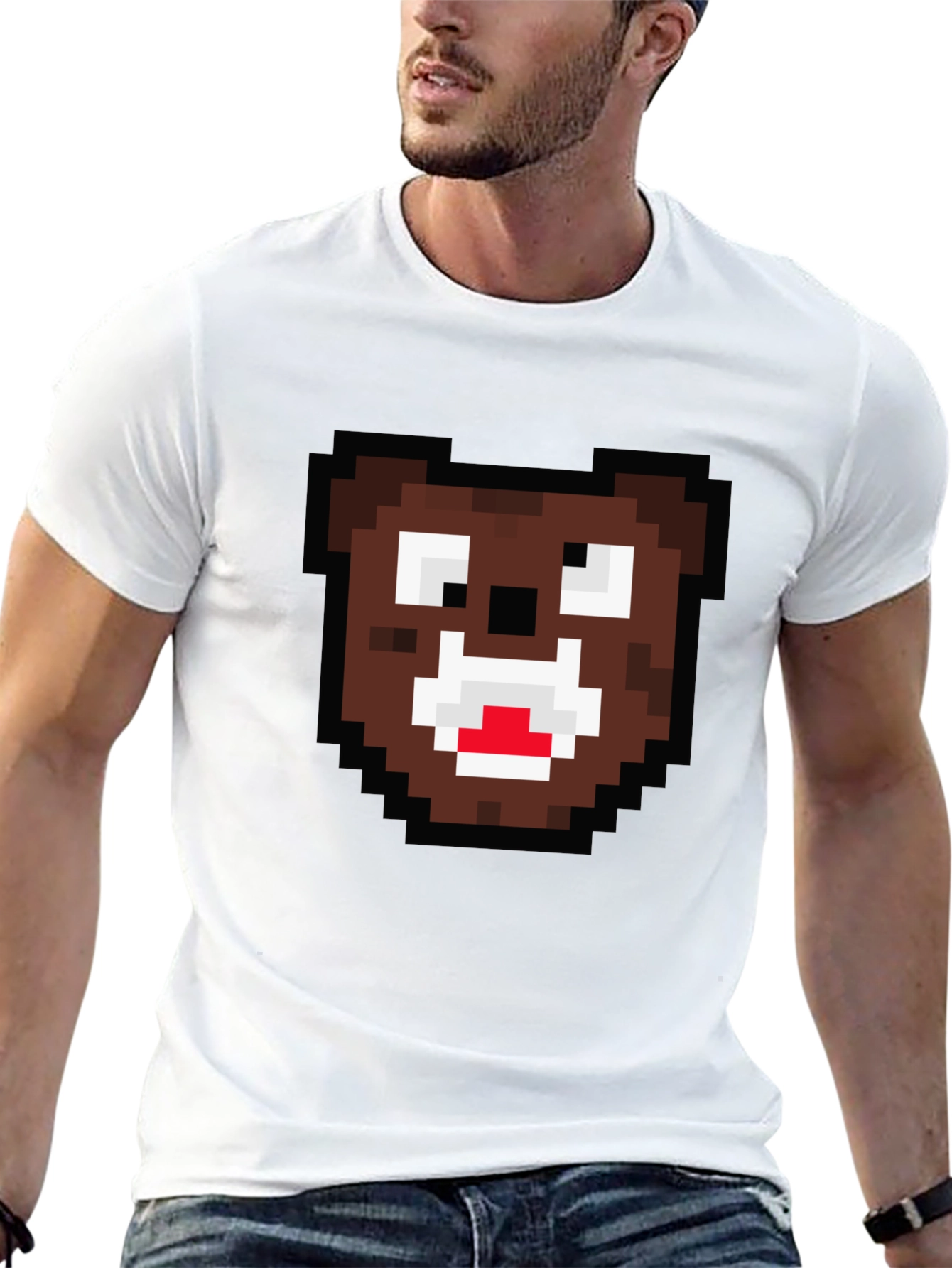 Pixel Bear Graphic T-Shirt - Casual Cool