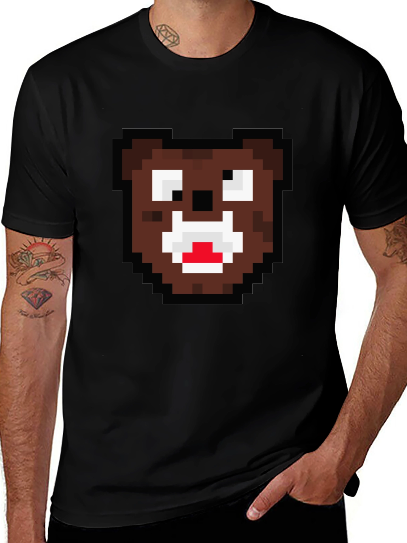 Pixel Bear Graphic T-Shirt - Casual Cool