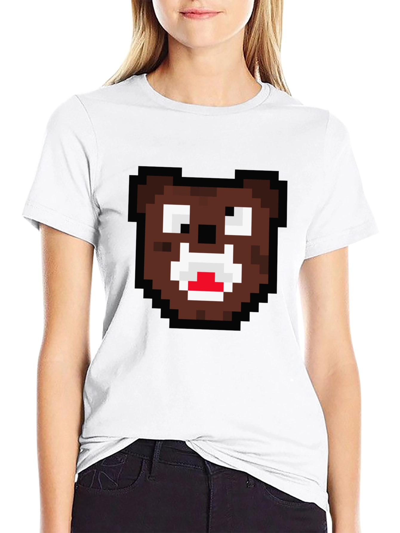 Pixel Bear Graphic T-Shirt - Casual Cool