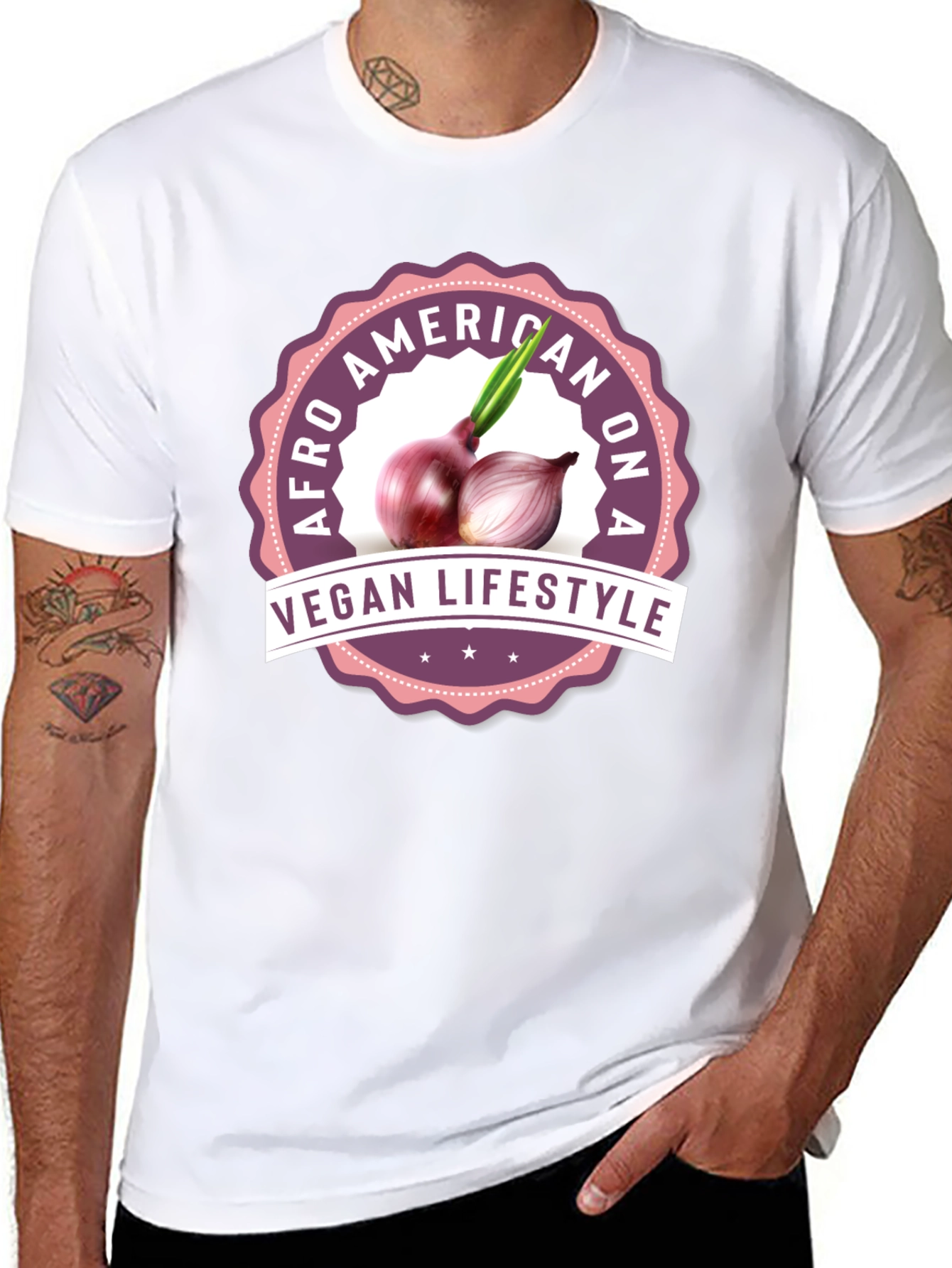 Vegan Lifestyle T-Shirt - Afro American Design