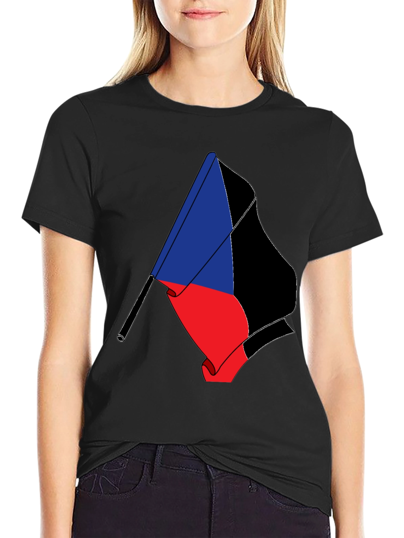 Flag Graphic Tee - Black Short Sleeve T-Shirt