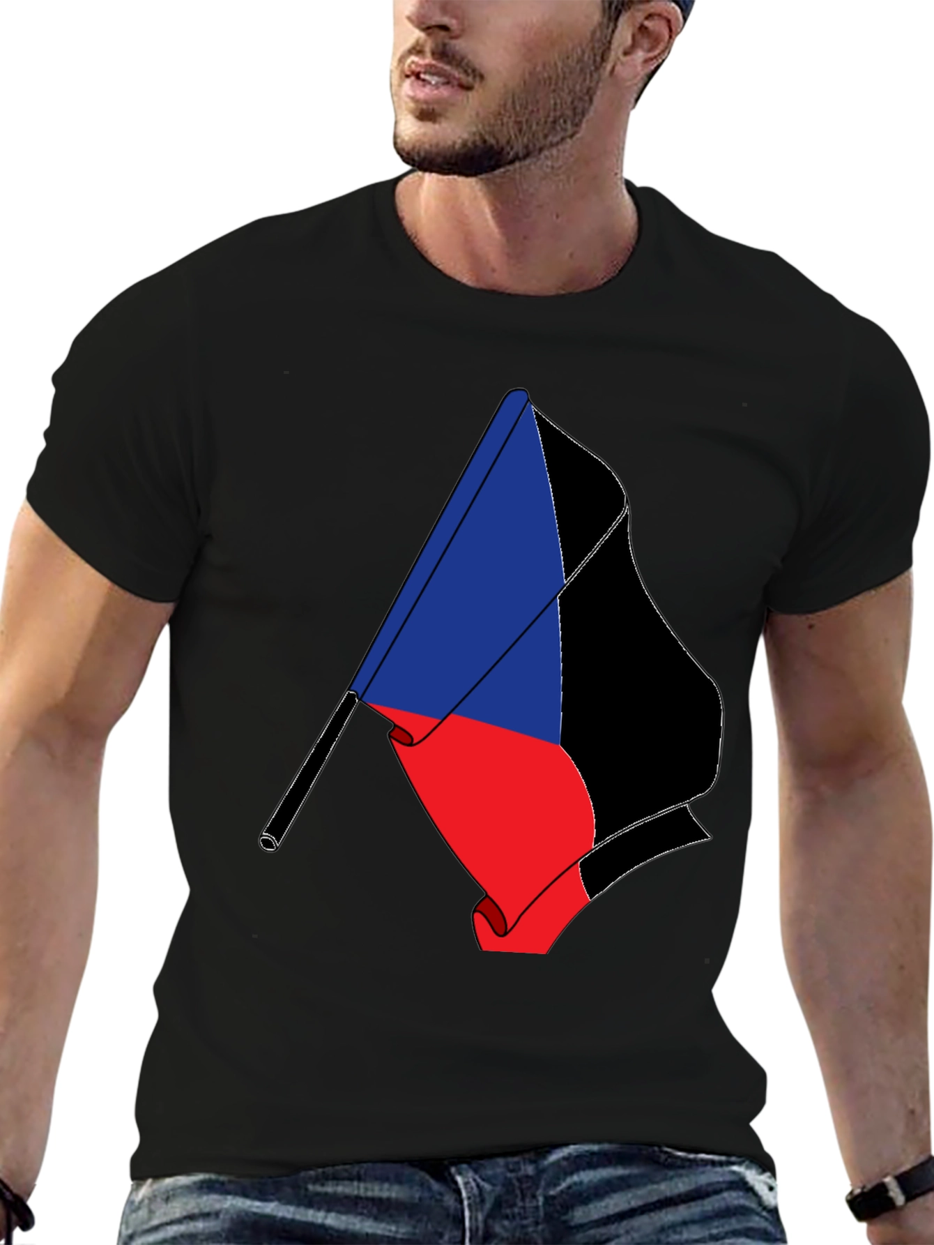 Flag Graphic Tee - Black Short Sleeve T-Shirt