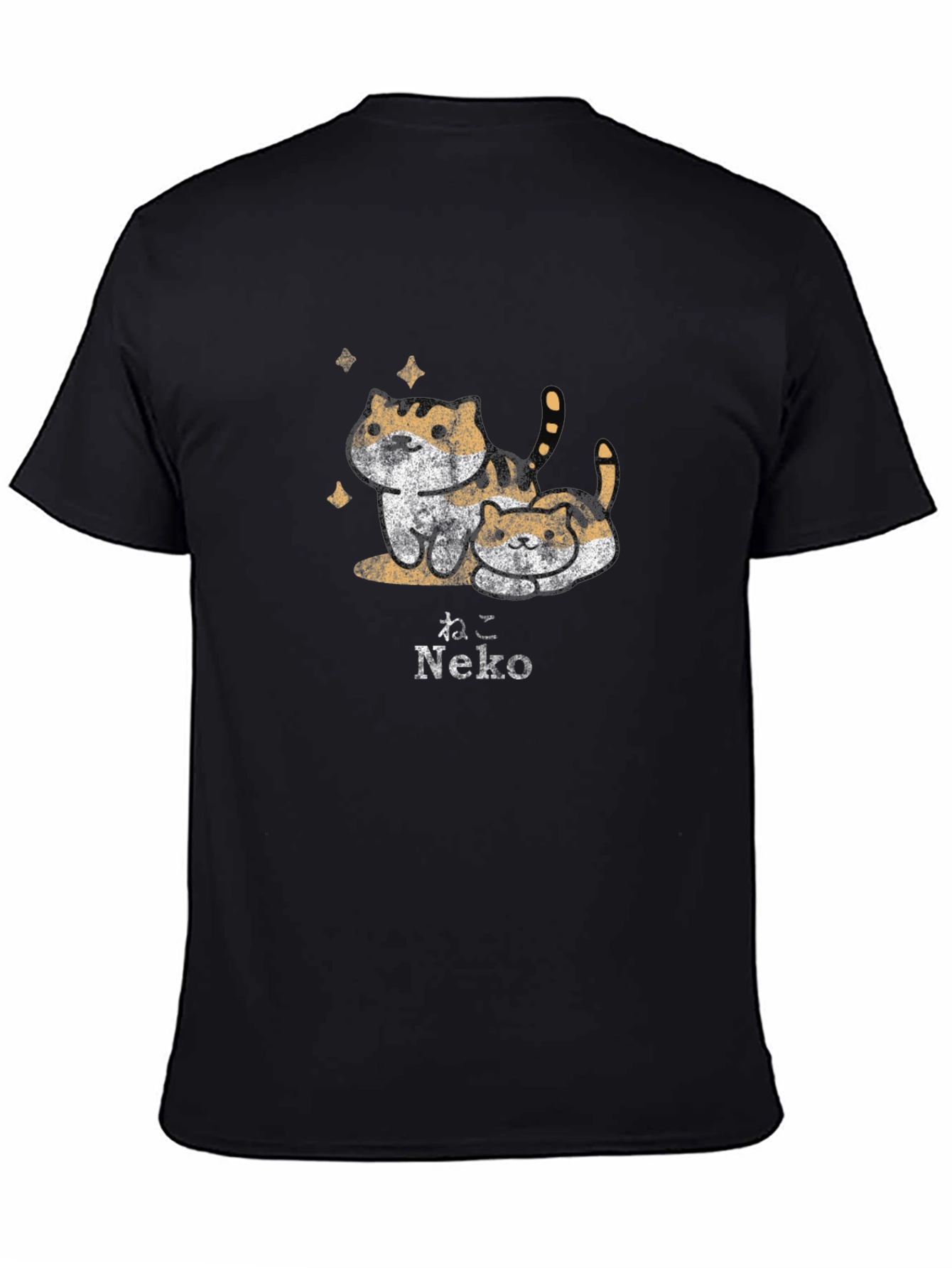 Neko Cat Graphic Tee - Trendy Black T-Shirt