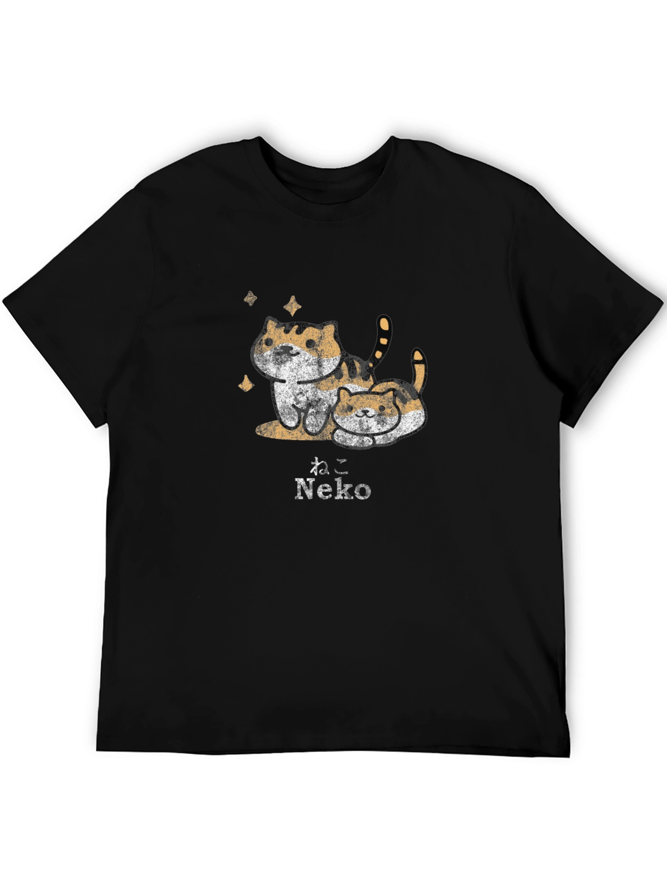 Neko Cat Graphic Tee - Trendy Black T-Shirt