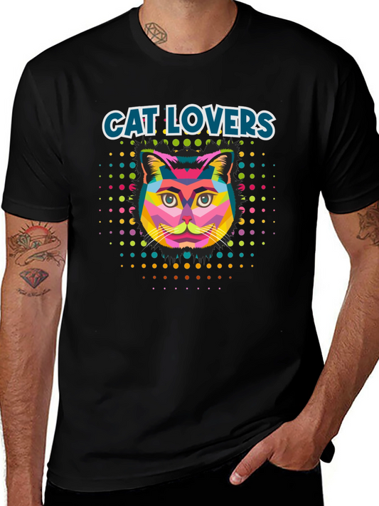 Cat Lovers Colorful Graphic T-Shirt