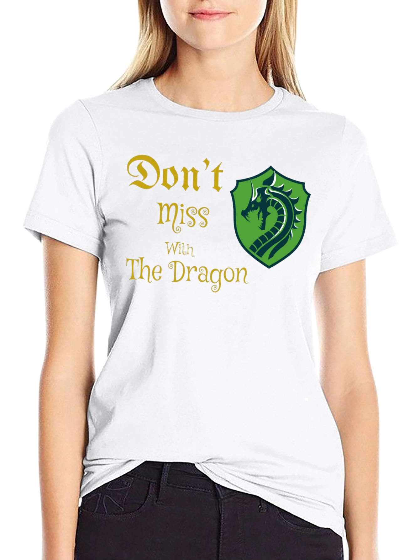 Dont Miss With The Dragon Black Graphic Tee
