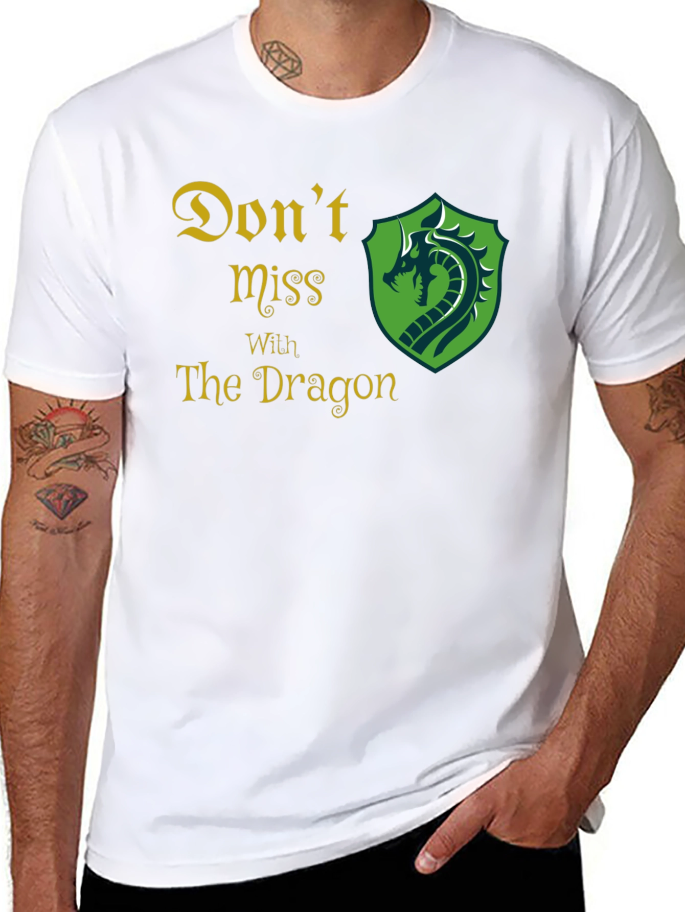 Dont Miss With The Dragon Black Graphic Tee