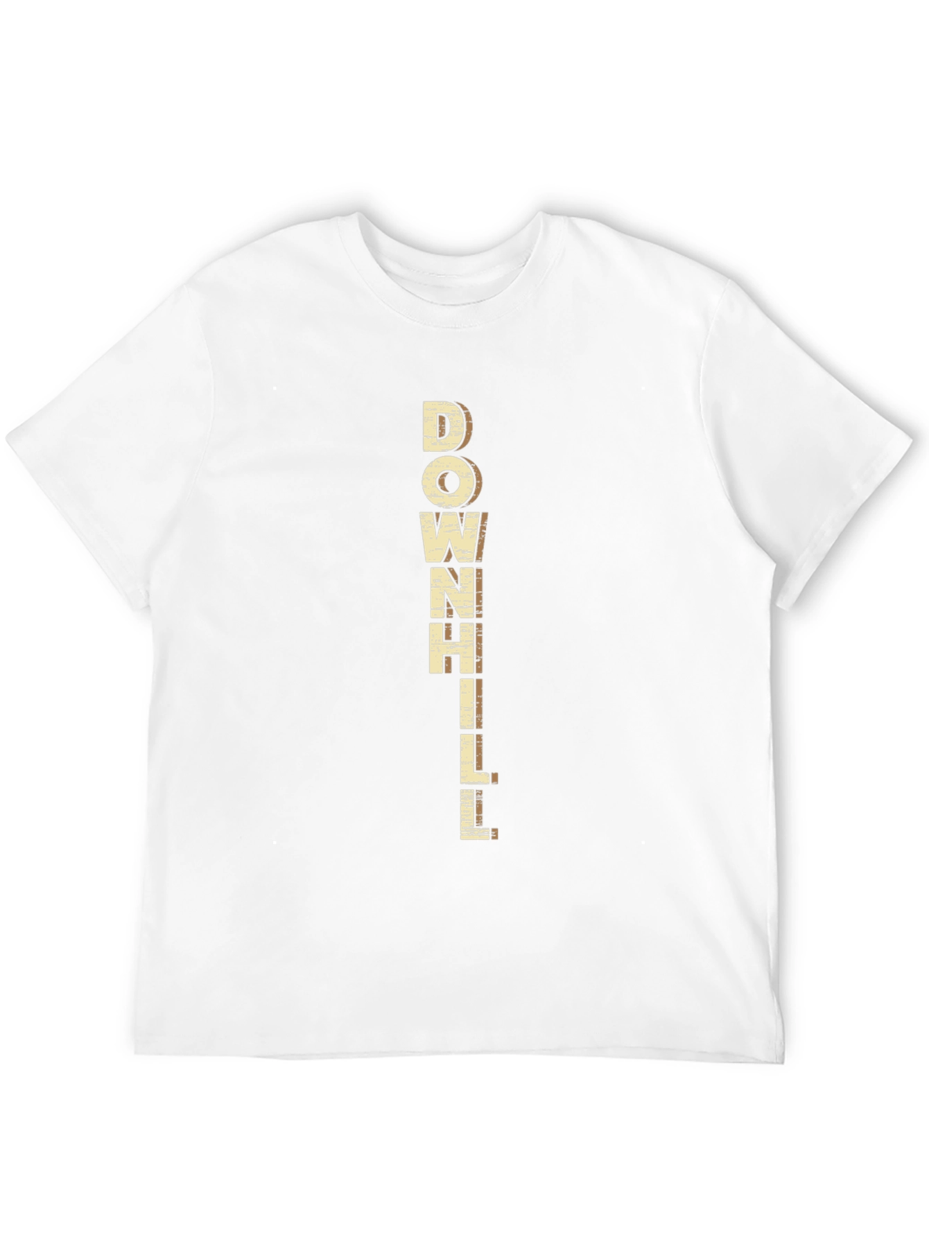 Downhill Graphic Tee - Black Cotton Blend Casual T-Shirt