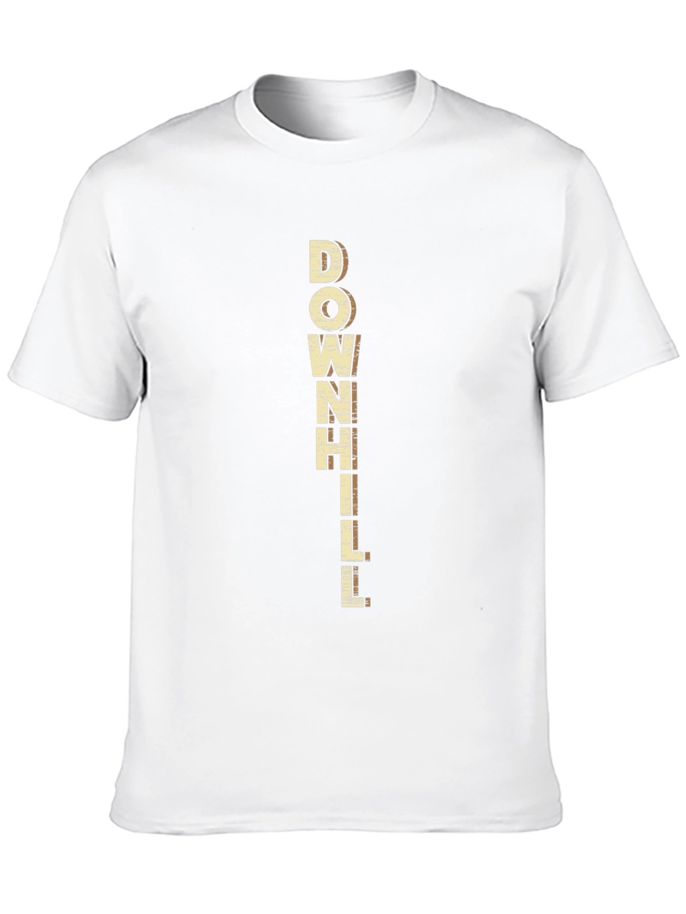 Downhill Graphic Tee - Black Cotton Blend Casual T-Shirt