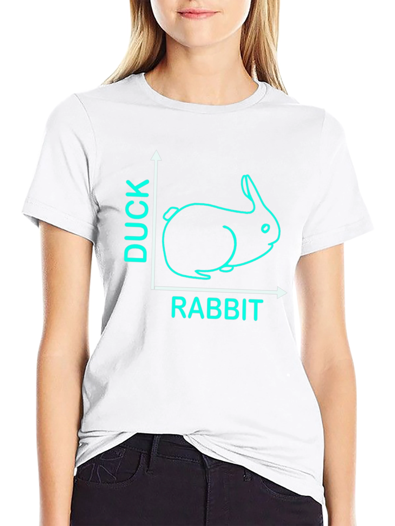 Duck Rabbit Illusion Graphic Tee - Black