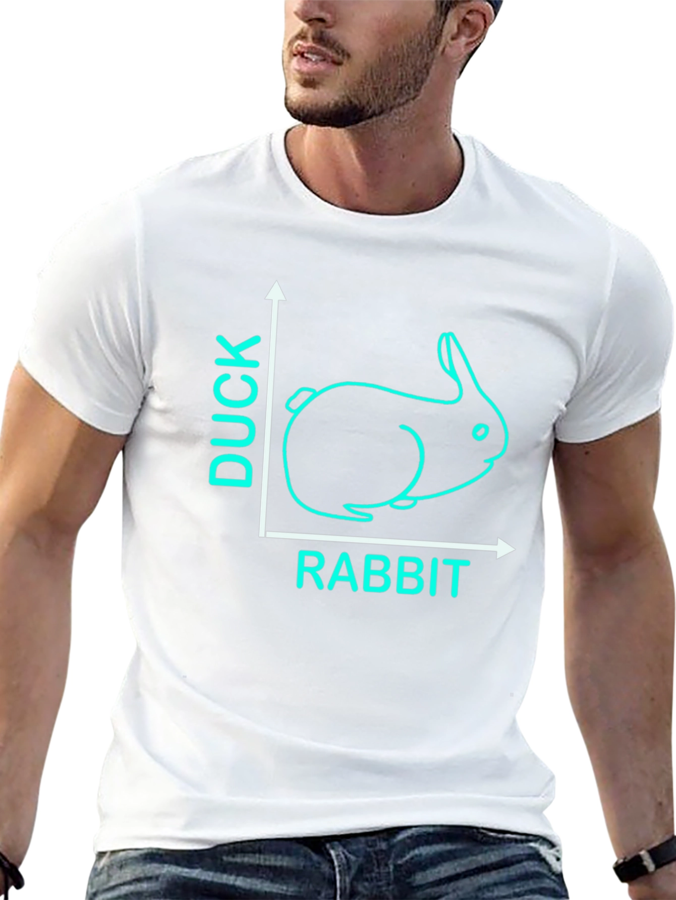 Duck Rabbit Illusion Graphic Tee - Black