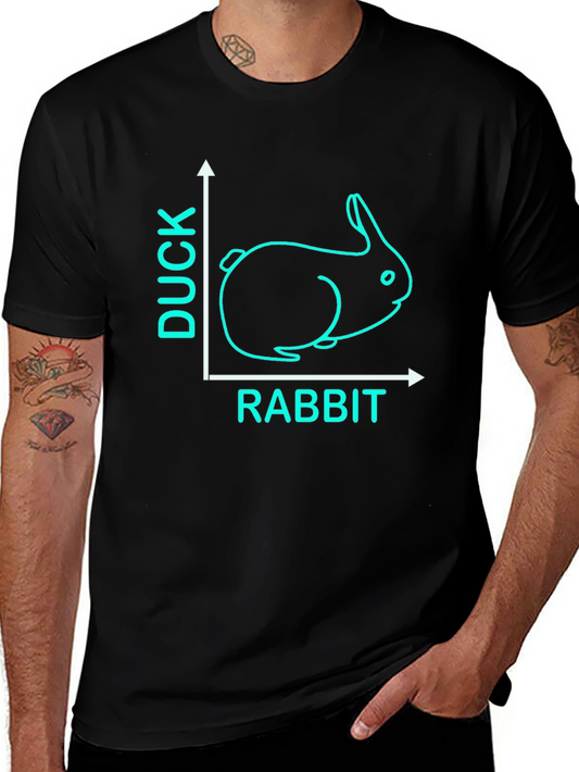 Duck Rabbit Illusion Graphic Tee - Black