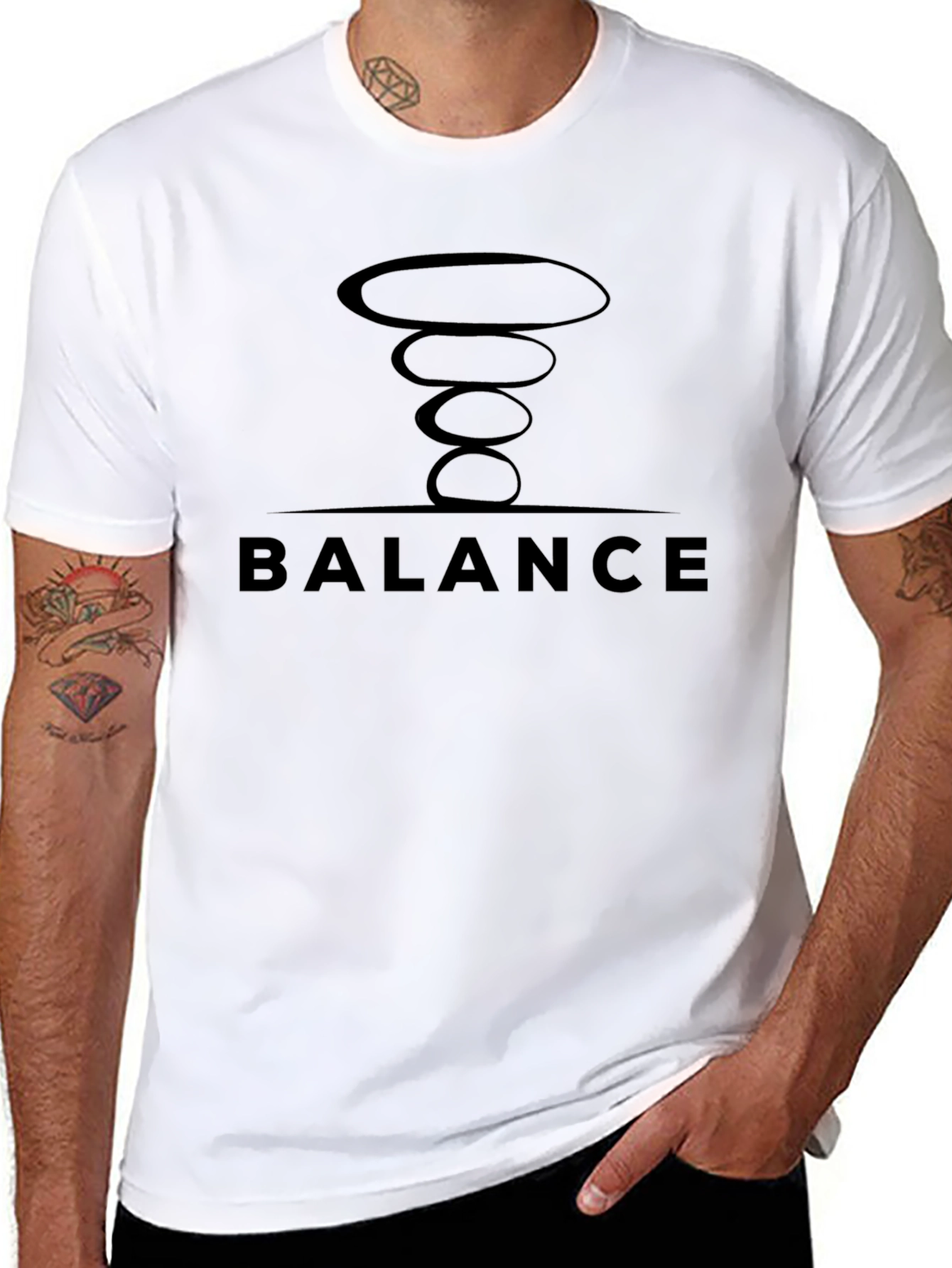 Balance Stacked Stone Graphic Tee - Mens