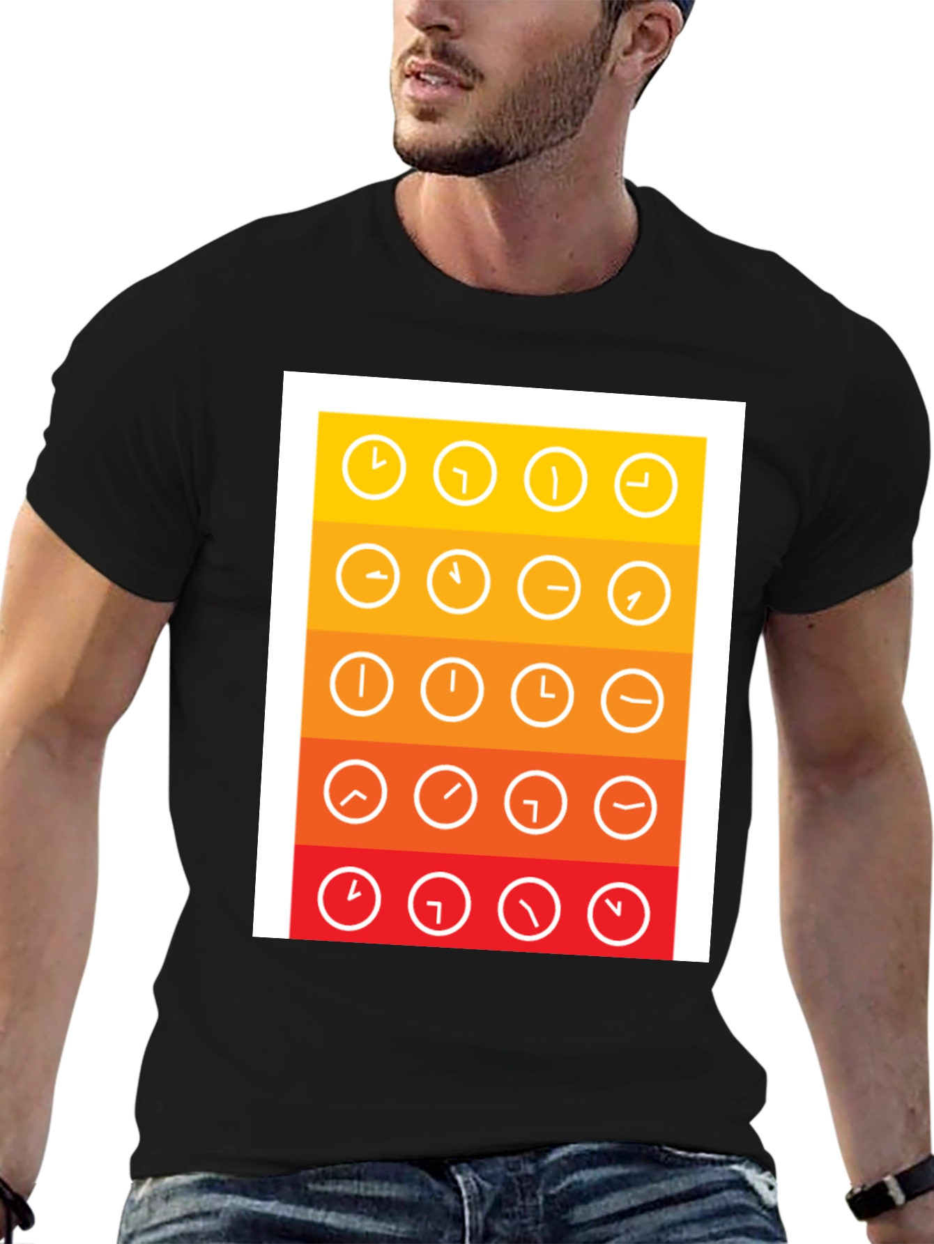 Clock Arrow Graphic Tee - Stylish Time Design